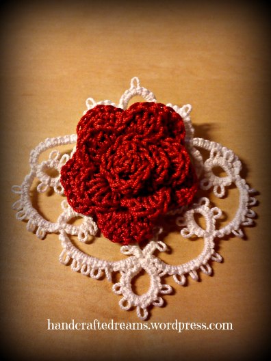 Red rose brooch